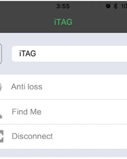 Pet Smart GPS Tracker mobile app interface with options for anti-loss, find me, and disconnect.