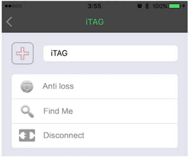 Pet Smart GPS Tracker mobile app interface with options for anti-loss, find me, and disconnect.