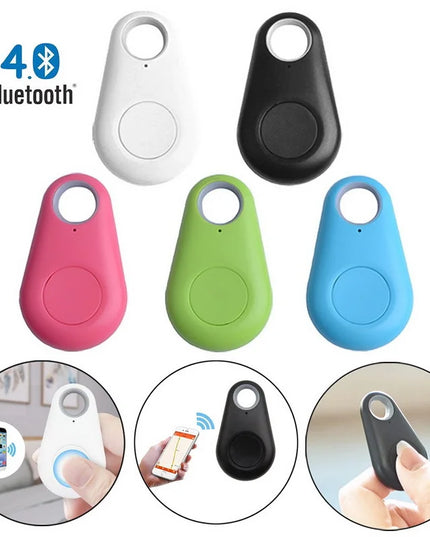 Pet Smart GPS Tracker Mini Anti-Lost Bluetooth Locator in various colors with Bluetooth 4.0 connectivity.