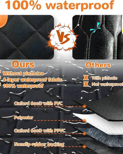 Dog Car Seat Cover for Back Seat, 100% Waterproof Dog Car Hammock with Visual Mesh Window and Side Zipper Car Seat & Door Protec