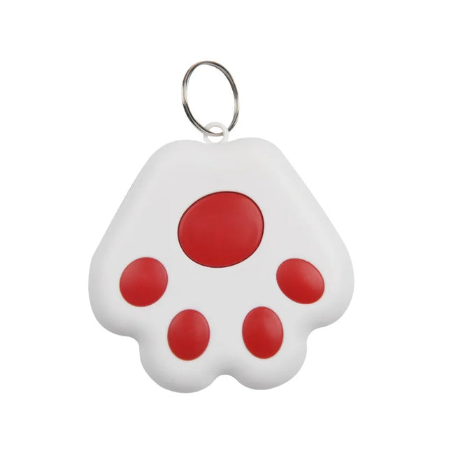 Smart Mini GPS Tracker in paw shape with keyring for tracking kids, pets, and belongings.