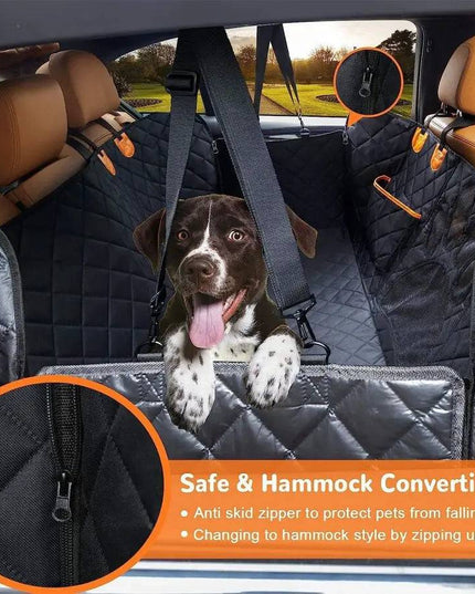 Dog Car Seat Cover for Back Seat, 100% Waterproof Dog Car Hammock with Visual Mesh Window and Side Zipper Car Seat & Door Protec