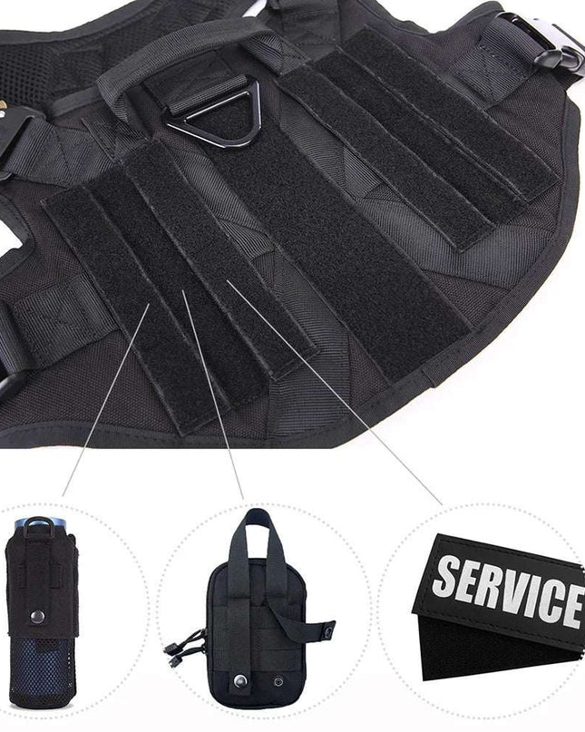 Nylon Camouflage Dog Harness with durable design and secure fit for adventure activities.