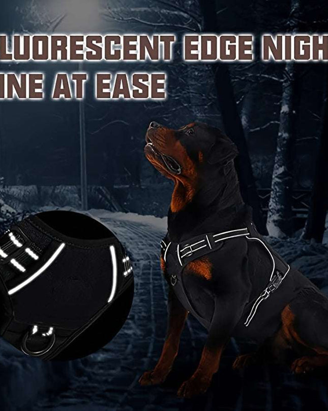 Military-Style Polyester Vest for Dogs with Reflective Design, Nighttime Safety.