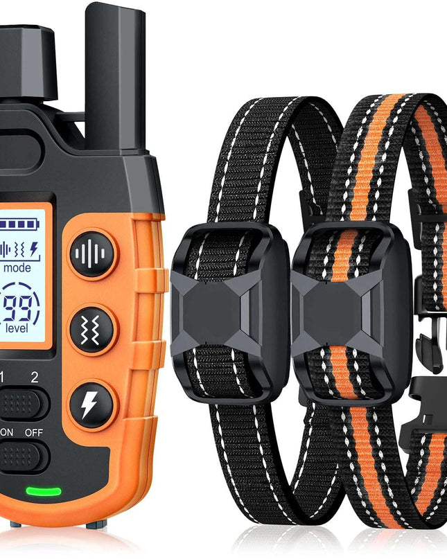 Waterproof remote-controlled Smart Dog Training Helper collar with display and buttons.